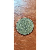 Италия 20 лир 1958