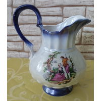 Молочник (сливочник) эпохи СССР из сервиза чайного/кофейного *Пастушка*, фарфор, фаянс