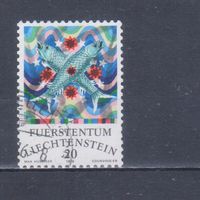 [1677] Лихтенштейн 1976. Знаки Зодиака.Рыбы. Гашеная марка.