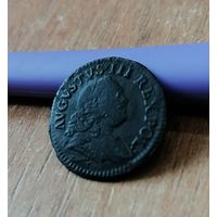 1/2 грошей 1751 года. Август III. Редкая. Р, с рубля, три дня