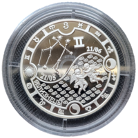 Габон 1000 франков КФА 2014 Знаки зодиака Близнецы! Серебро 925 пробы 16,81 грамм! ОБМЕН!