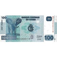 Конго 100 франков образца 2022 года UNC p98