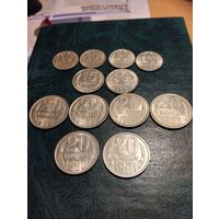 12 советских монет в блеске.