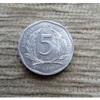 Werty71 Карибские острова 5 центов 2004 Елизавета 2 Карибы