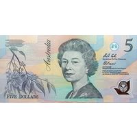 Австралия 5 долларов образца 1992 года UNC p50a(2) зеленый номер