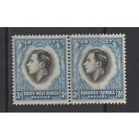 1937 Юго Западная Африка * Коронация George VI, сцепка 2 марки 3d