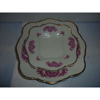 Квадратная Тарелка Фарфор Коростень СССР