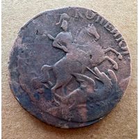 2 копейки 1758 номинал сверху, гурт надпись