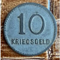 Монета 10 пфеннигов 1917 год. Виттен. Веймарская республика.