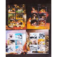 СЕРИЯ Блоков кошки собаки тигры  фауна  MNH