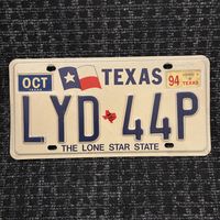 Автомобильный номер США Техас