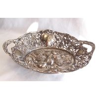 Конфетница Фруктовница 31 х 27 Фрукты Серебрение 01