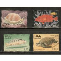 Мальдивы-1999(Мих.2391-2396) , **  , Морская  Фауна , Рыбы, Черепахи