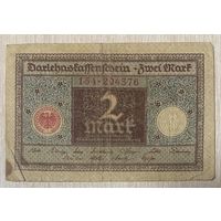 Банкнота 2 марки 1920 год. Веймарская республика. С рубля без МЦ.