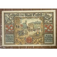 Нотгельд , 50 пфеннигов, Айсфельд , 1921 год. Веймарская республика