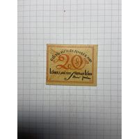 Нотгельд 20 пфеннигов Германия-3012-картон