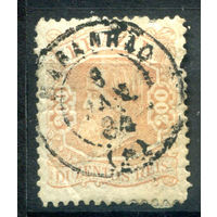 Бразильская Империя - 1882/83г. - император Педру II, 200 R - 1 марка - гашёная [Mi A 52]. #4-W1-115-A-1