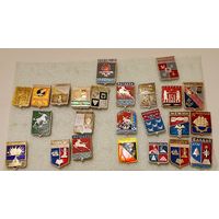 Подборка значков No1: города, гербы городов. Цена за один значок.