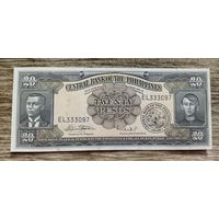 Werty71 Филиппины 20 песо 1949 Маркос Ликарос (1965-1969) UNC Банкнота пятнышко Филиппинские острова