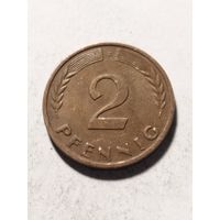 Германия 2 пфенинга 1969 F