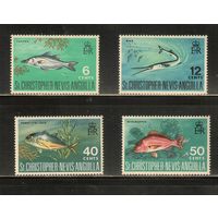 Сент-Кристофер-1969(Мих.188-191) , **  ,  Морская  Фауна , Рыбы (полная серия),