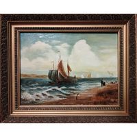 Копия. Ф.В. Васильев На реке. Ветреный день. Холст, масло. Размер 38 Х 29 см..