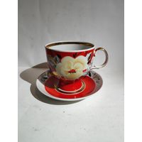 Большая чайная пара. Мальва. Роспись. ЗКХ Полонное .