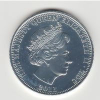 Монета 1 крона 2011 года. Тристан-да-Кунья. Свадьба Принца Уильяма и Кэтрин.