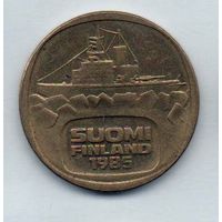Финляндская Республика. 5 марок 1985 N. UNC. Корабль.