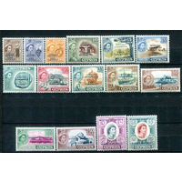 Британские колонии - Кипр - 1960г. - ландшафты, королева Елизавета II, надпечатка - 15 марок - полная серия, MNH [Mi 179-193]. #4-B6-120-A-2