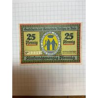 25 пфеннигов (нотгельды) г. Германия Крупла ин Тюринген-1201