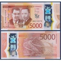 Ямайка, 5000 долларов 2022 г., P-W101 (BB, полимер, памятная - 60-я годовщина независимости), UNC