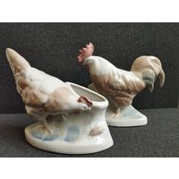 Статуэтка Карандашница фарфоровая Курица, Городница. СССР