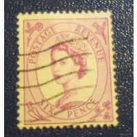 Марка Великобритания SIX PENCE