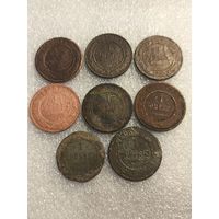 Лот копеек РИ (8 шт.) на опыты для антуража