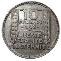 Франция 10 франков, 1932 года. Фригийский колпак. Серебро