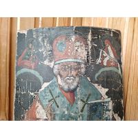 Старинная икона Николая Чудотворца, 39 см, 19 век.