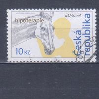 [768] Чехия 2006. Фауна.Гипотерапия.Лошади на почтовых марках.Европа.EUROPA. Гашеная марка.