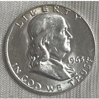 Монета 1/2 доллара США 1963 год. Бен Франклин. Колокол Свободы.