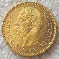 20 лир Италия 1882г.