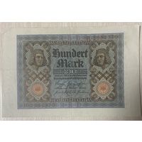 Банкнота 100 марок 1920 год. Веймарская республика. С рубля без МЦ.