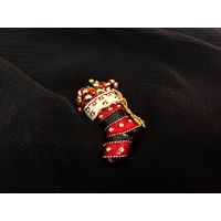 Брошь чулок новогодний Christopher Radko