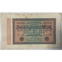 Банкнота 20000 марок 1923 год. Веймарская республика.