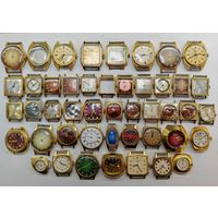 Позолоченые часы. Позолота Аффинаж Au 10. СССР. Часы Слава, Луч, Заря, Чайка. (46 шт.-Au10)