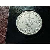 Германия 3 марки, 1925 Тысячелетие Рейнской области   Е  (Рейнланда )  ( СЕРЕБРО )  С РУБЛЯ