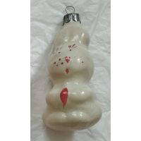 Ёлочная игрушка зайчик с морковкой
