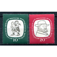 ГДР - 1958г. - Генрих Цилле - 2 марки - полная серия, MNH, 1 марка с отпечатком на клее [Mi 624-625]. #1-GG-22-A-1