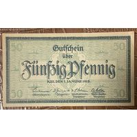 Нотгельд , 50 пфеннигов, Киль 1918 год. Веймарская республика