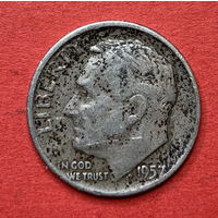 США, 10 центов 1957г., Серебро