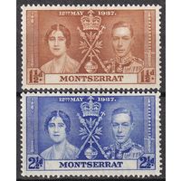 107.BrK. Великобритания. Колонии. Монтсеррат. Коронация Георга VI и Елизаветы. 1937 г. 1 1/2d, 2 1/2d. Mi.##91/92.